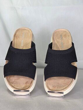 Easy Spirit Amari Sporty Flat Slide Sandals - Black, Size: 7 M